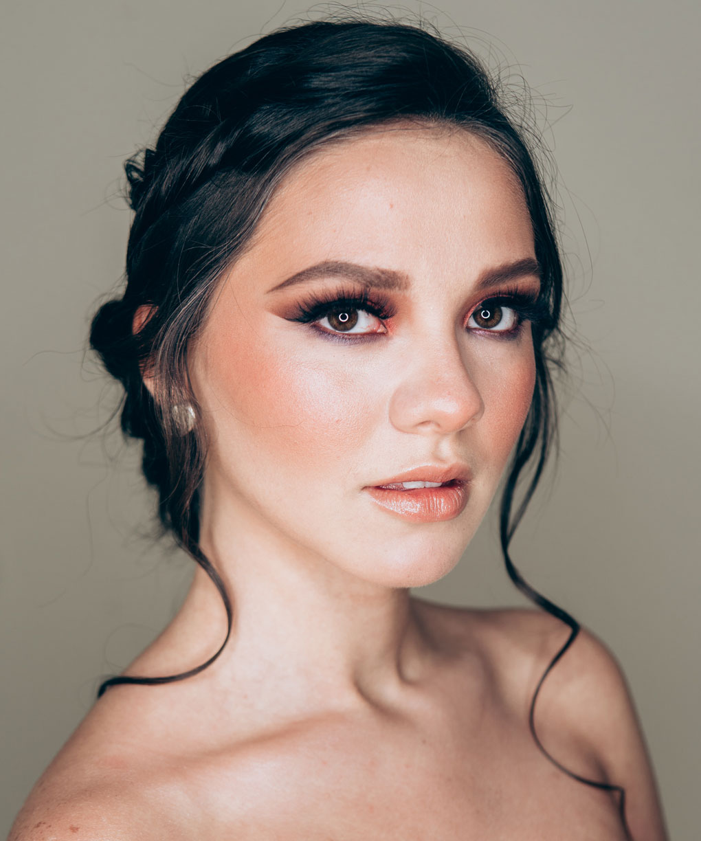girl with updo and makeup