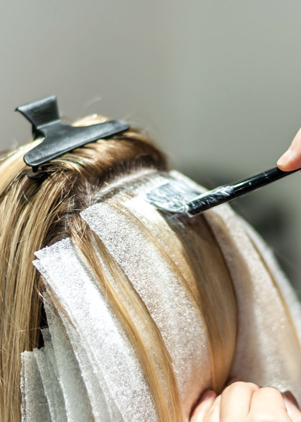 brush coloring onto hair