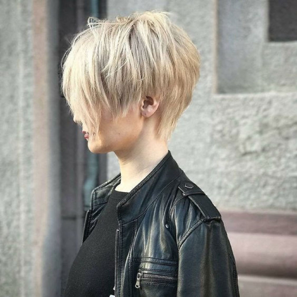 platinum blonde pixie cut