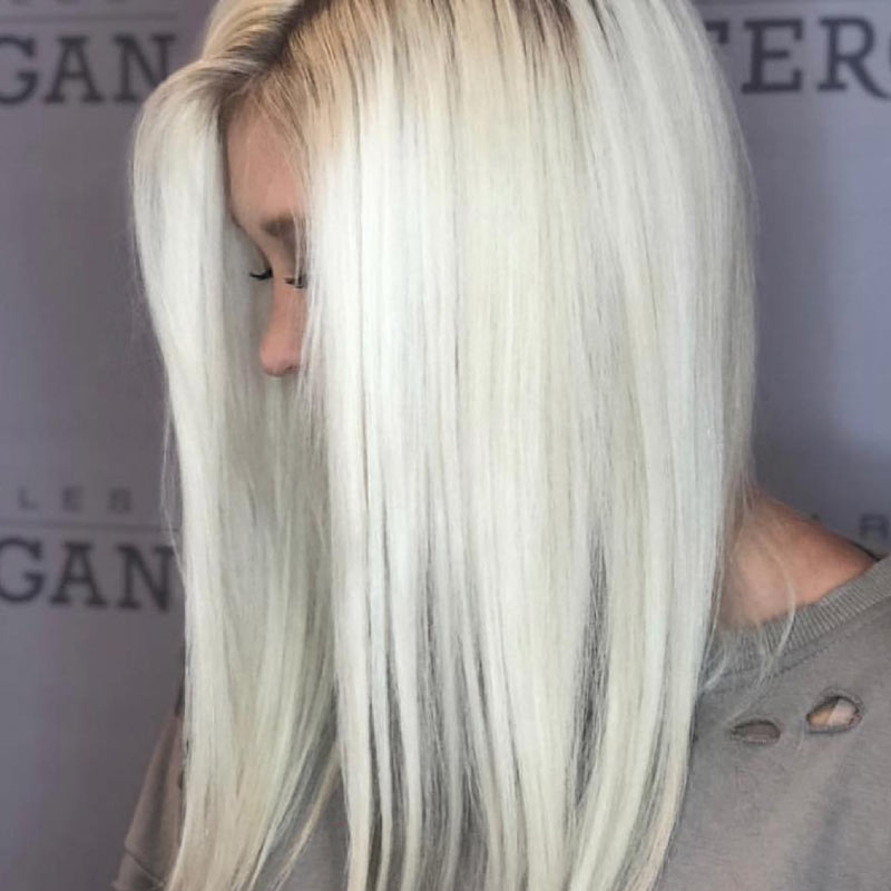 Platinum blonde hair