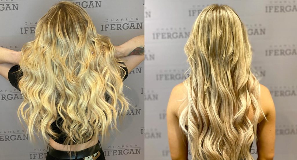 Hair extenstions - before & after