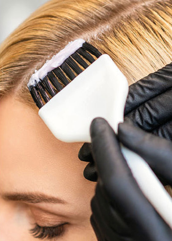 brush coloring onto hair
