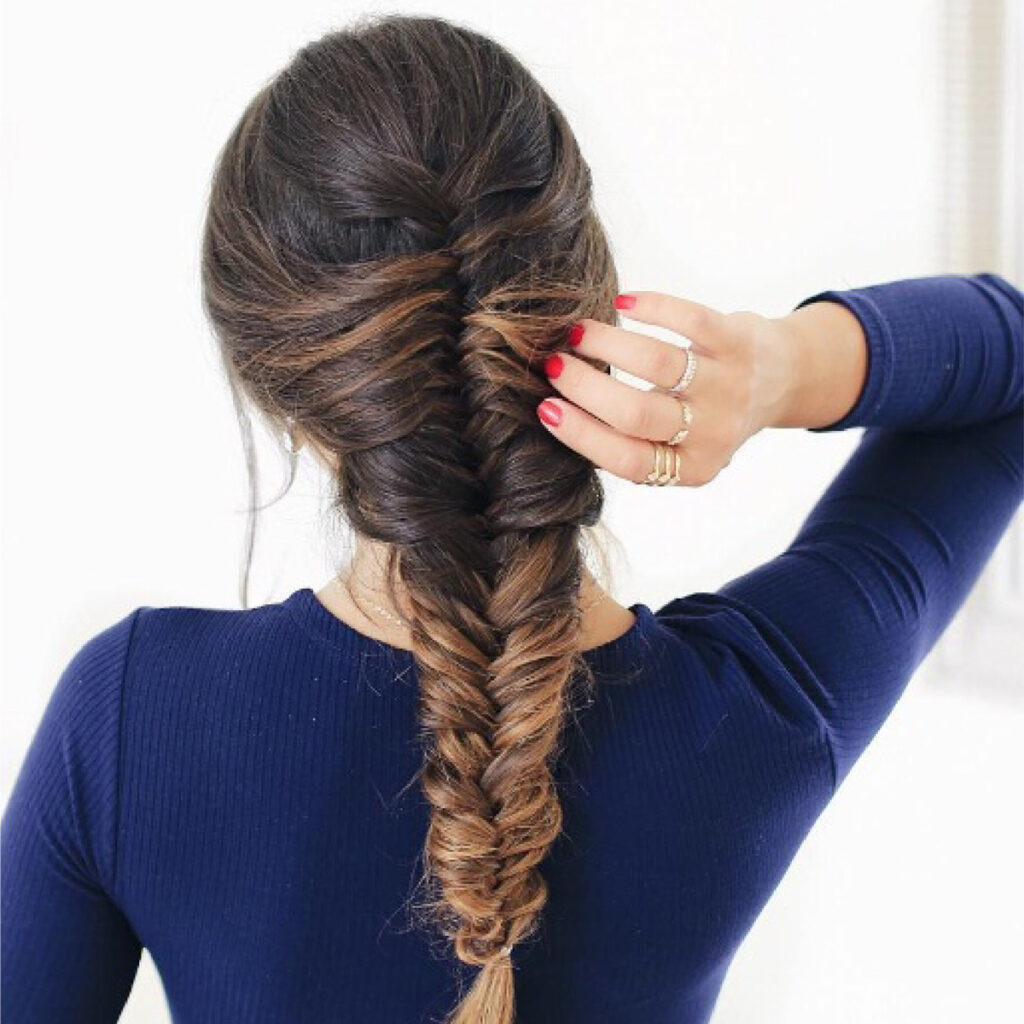 Updo braid for the beach