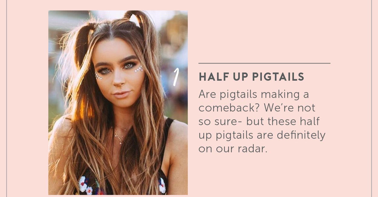 Half up pigtails Are pigtails making a comeback? We’re not so sure- but these half up pigtails are definitely on our radar.