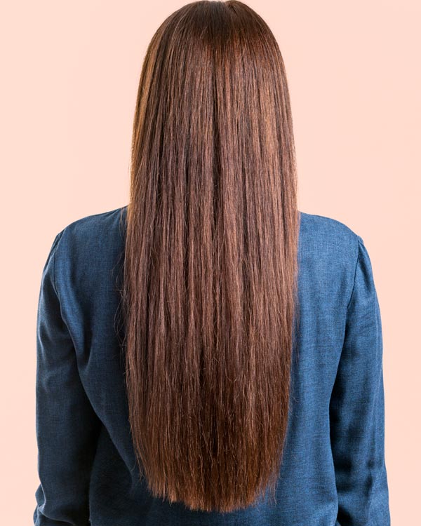 Sleek straight brown hair