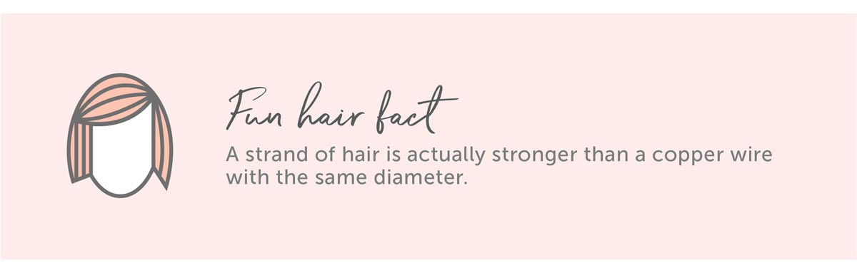 Fun Hair Fact: A strand of hair is actually stronger than a copper wire with the same diameter