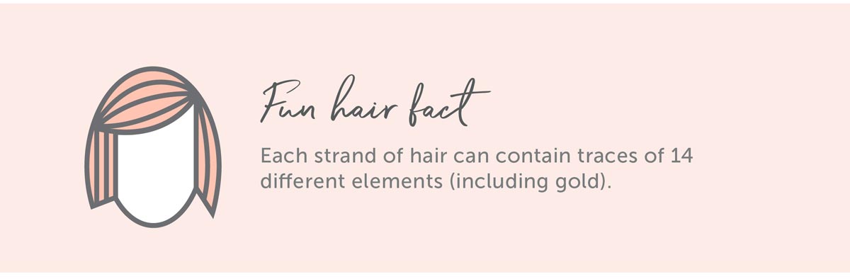 Hair Fact: Each strand of hair can contain traces of 14 different elements (including gold).