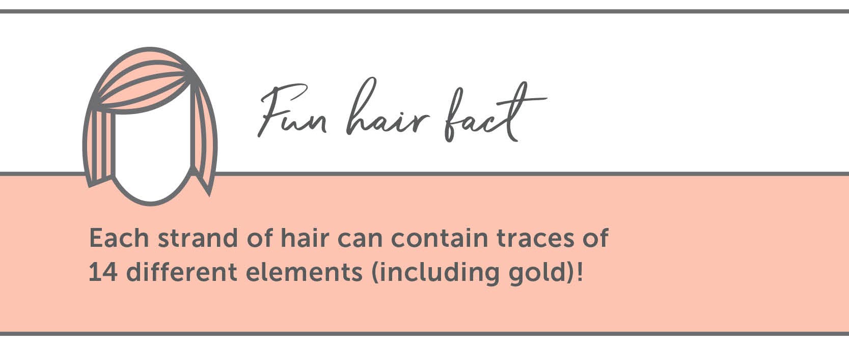 Hair Facts: Each strand of hair can contain traces of 14 different elements (including gold)!