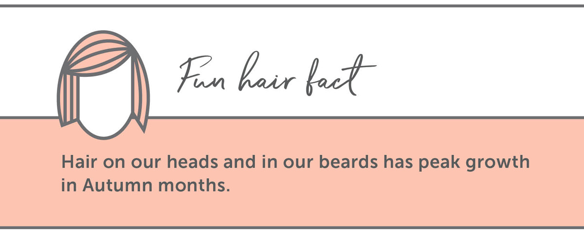 Fun Hair Fact: Hair on our heads and in our beards has peak growth in autumn months.