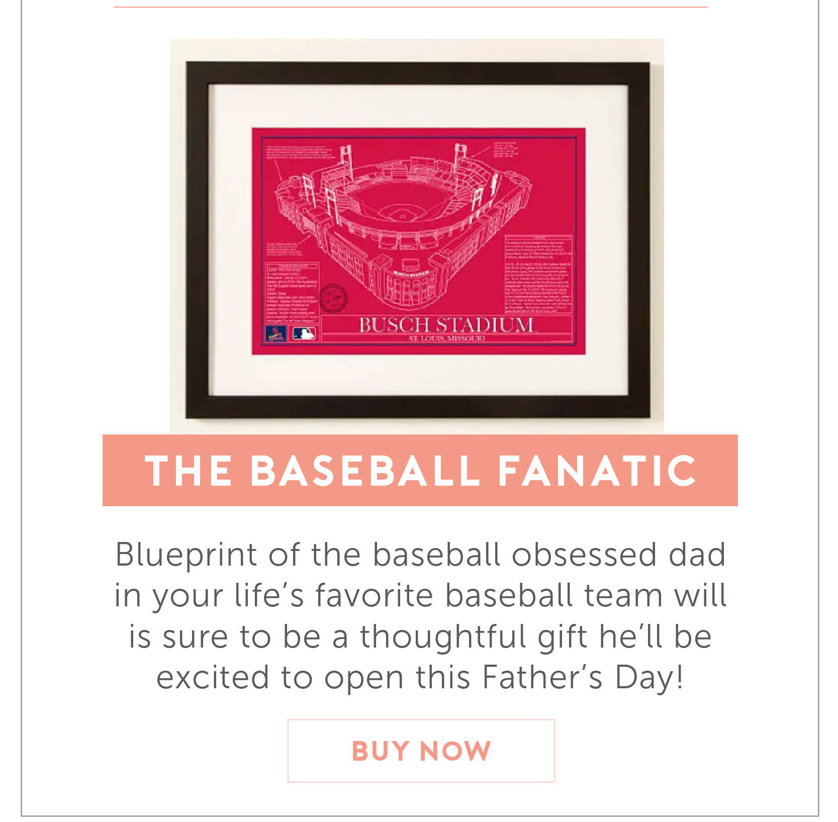 For The Baseball fanatic. Blueprint of the baseball obsessed dad in your life’s favorite baseball team will is sure to be a thoughtful gift he’ll be excited to open this Father’s Day!