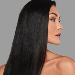 Long, straight smooth black hair