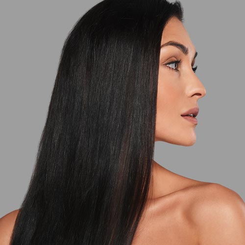 Long, straight smooth black hair