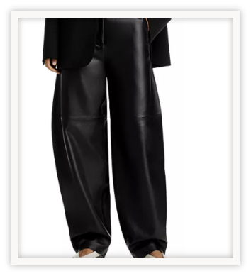 If you love curved pants and are willing to truly embrace the look, we are obsessed with this leather pair. These CO pair are Ultra luxurious, and leather is always a good idea in the fall.