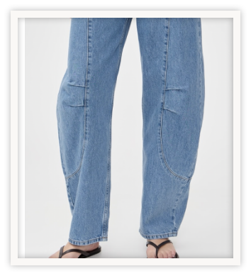 We also love the seam detail on this curved denim that can be worn all year round.