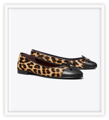 A perfect pop of animal print in these Tory Burch flats.