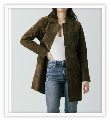 This longer brown suede coat is super budget friendly and is so chic.